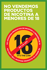 No Vendemos Productos De Nicotina A Menores De 18